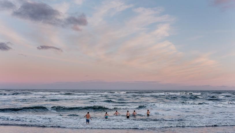 Winter swimmers in North Jutland.