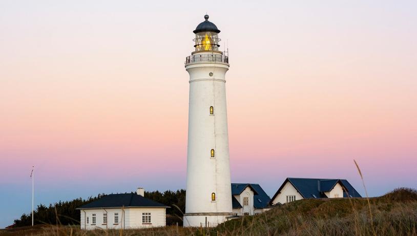 Hirtshals fyrtårn i Nordjylland i Danmark