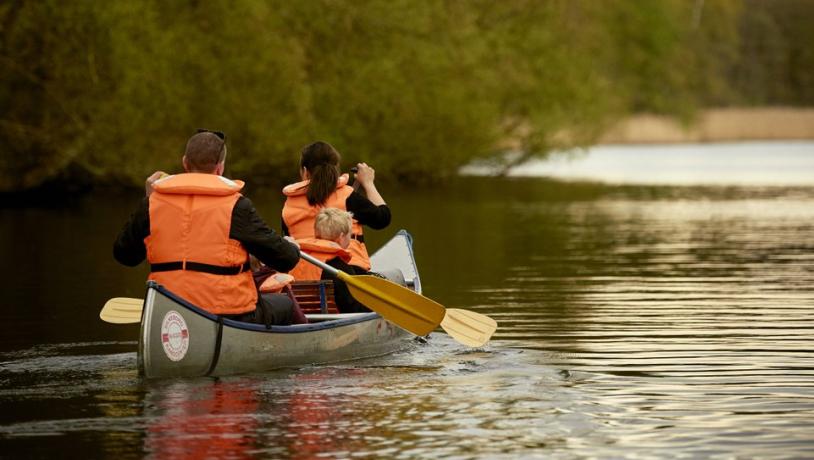 Family in a kayak, Silkeborg