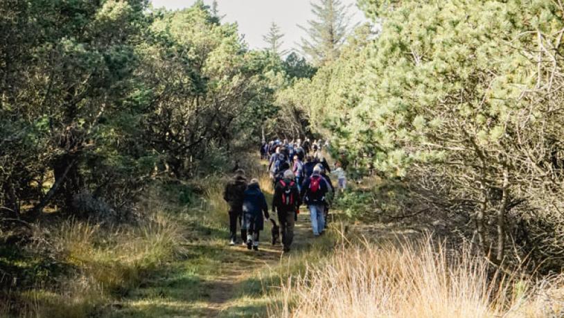 Picture of people walking on the Blochsgaard route