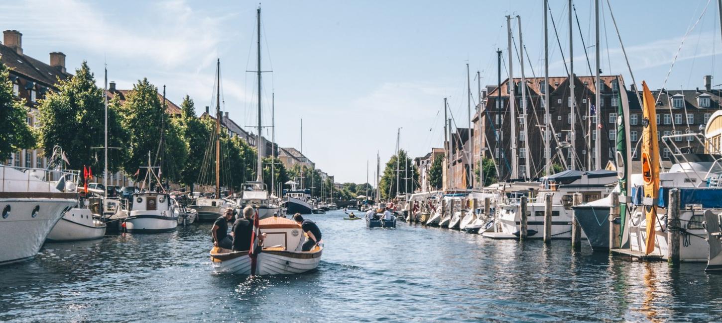 Friends Sailing in Copenhagen Channel Summer 