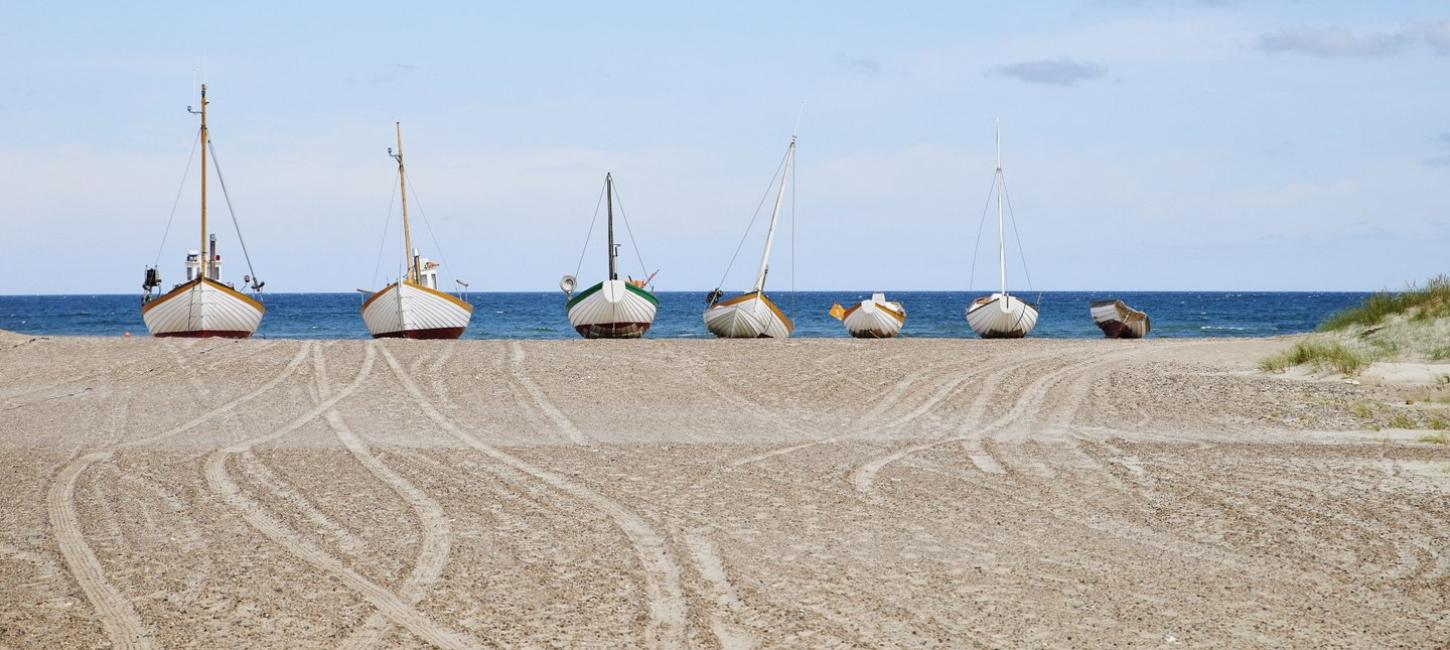 Slette Beach Fishing Boats