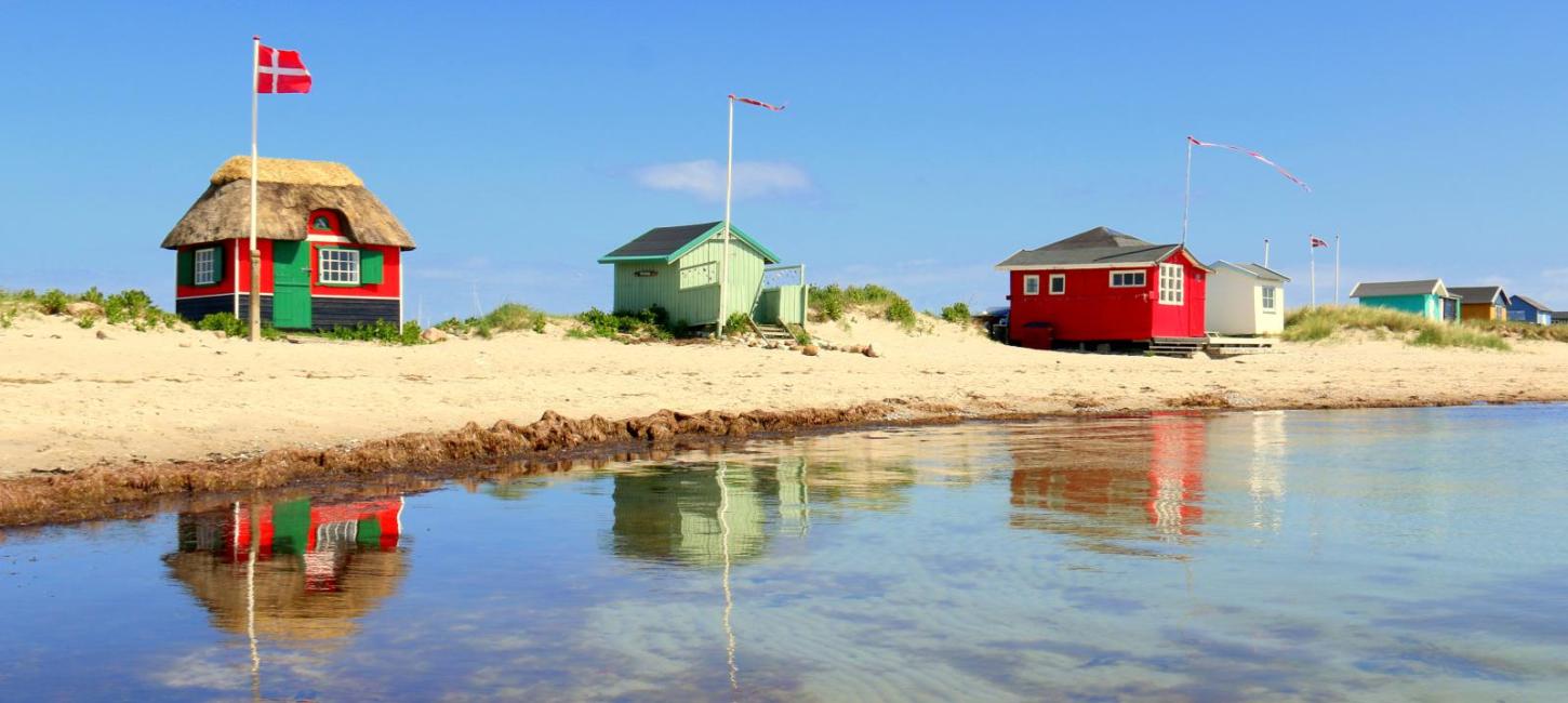 Badehäuschen auf der Insel Ærø