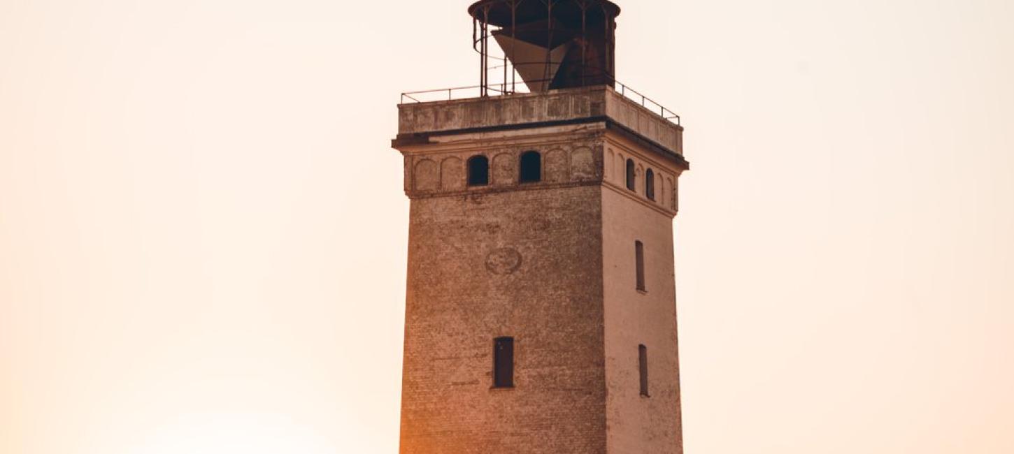 Leuchtturm Rubjerg Knude im Sonnenuntergang, Dänemark