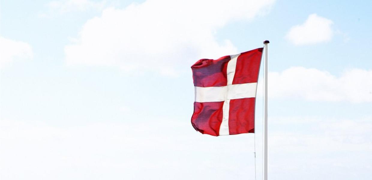 Summer house with Danish flag