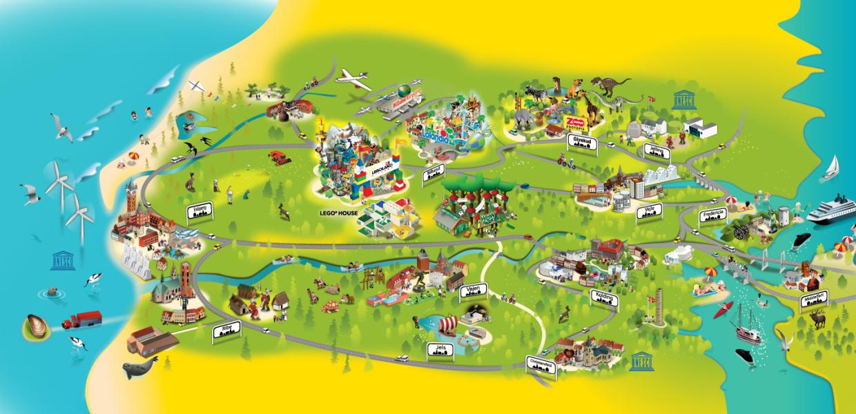 Übersichtskarte des LEGOLAND® Billund Resort 2020