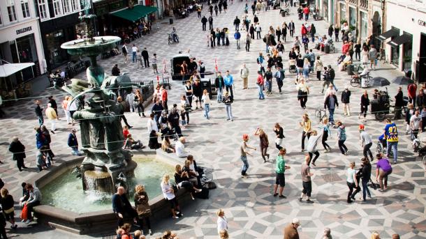 The popular shopping street Strøget in Copenhagen 