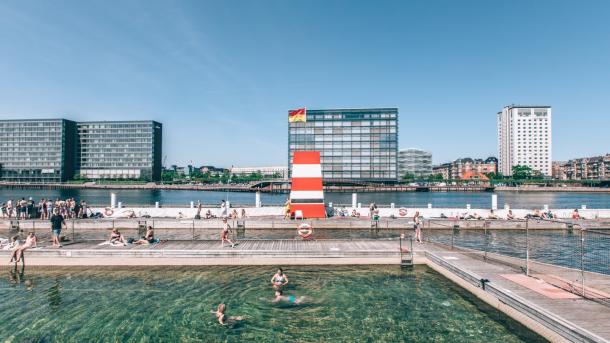 Islands Brygge Harbour Bath Copenhagen Summer