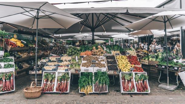 Torvehallerne vegetable market in Copenhagen