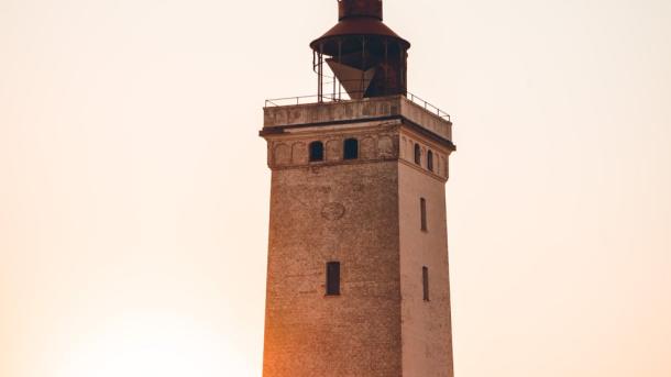 Leuchtturm Rubjerg Knude im Sonnenuntergang, Dänemark