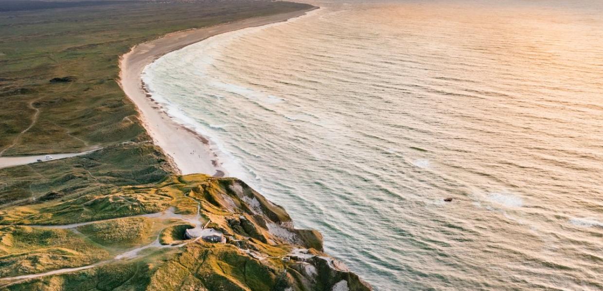 Blick über die dänische Nordsee vom Bulbjerg aus in Nordjütland