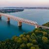 Den Gamle Lillebæltsbro (Little Belt bridge) connecting the cities of Middelfart and Fredericia, Denmark