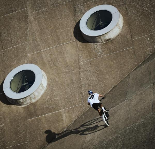 Red Bull BMX-Fahrer Kriss Kyle bei Godsbanen in Aarhus