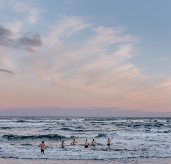 Winter swimmers in North Jutland.