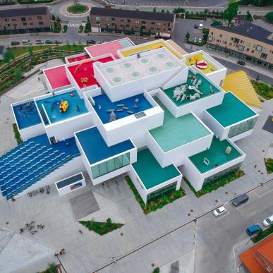 LEGO House in Billund, Denmark, seen from above