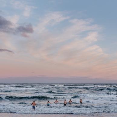 Winter swimmers in North Jutland.