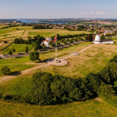 Aerial view of Dybbøl Banke near Sønderborg in Denmark