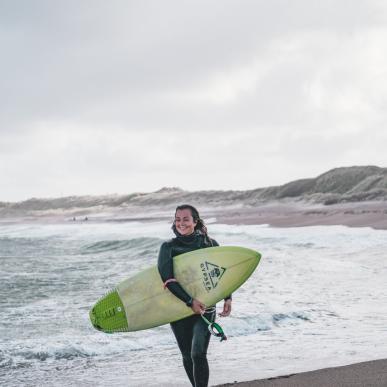 Vahine from Cold Hawaii Surf Center at the coast of Klitmøller, Denmark