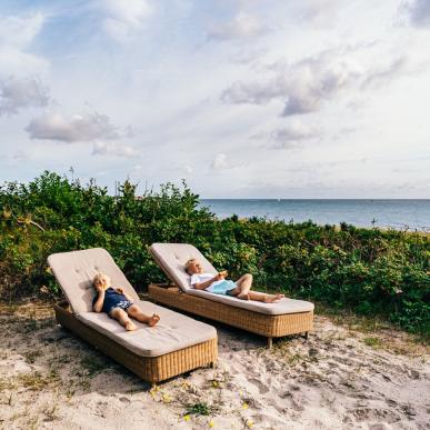 Children relax on the beach in Grenaa, East Jutland