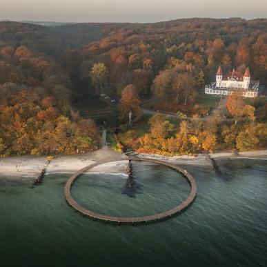 Infinity bridge in autumn