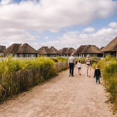 Camping huts in Hvidbjerg Strand Feriepark, Denmark