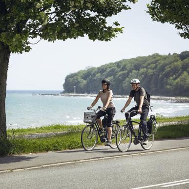 Fahrradfahrer in Djursland, Aarhusküste