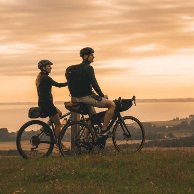 Cycling couple in South Zealand