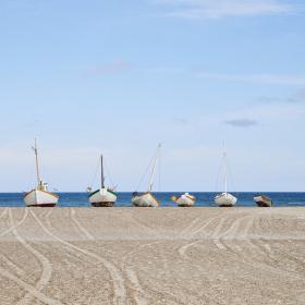 Slette Beach Fishing Boats