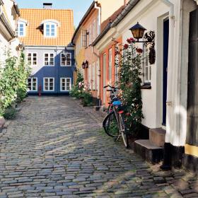 Cobblestoned streets of Aalborg 