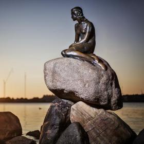 The Little Mermaid statue in Copenhagen