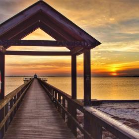 Hesthoved Strand auf Seeland im Sonnenuntergang