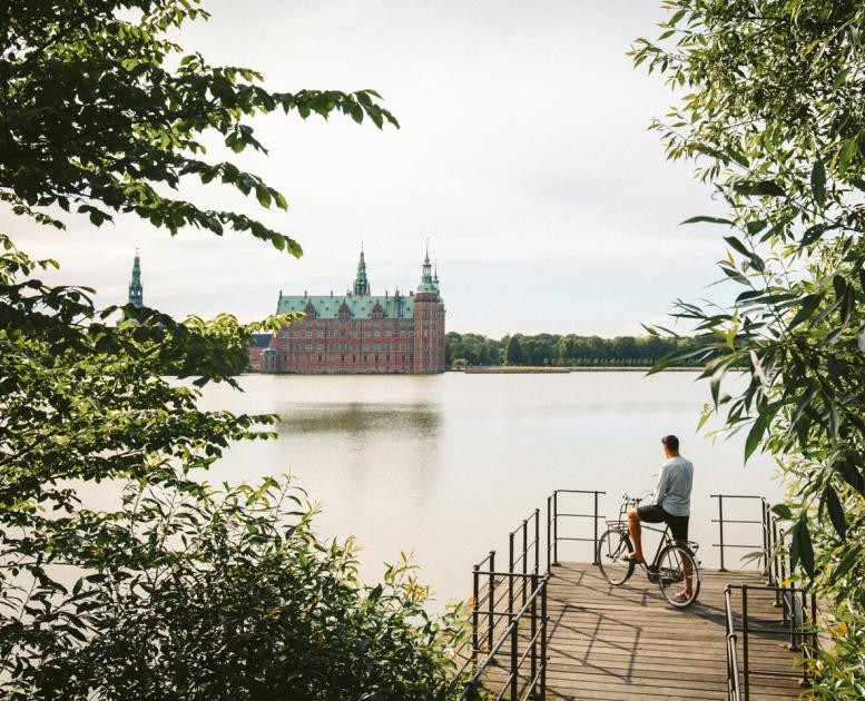 Cycling at Frederiksborg Castle, North Zealand