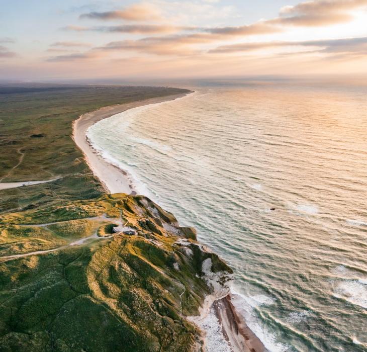 Blick über die dänische Nordsee vom Bulbjerg aus in Nordjütland